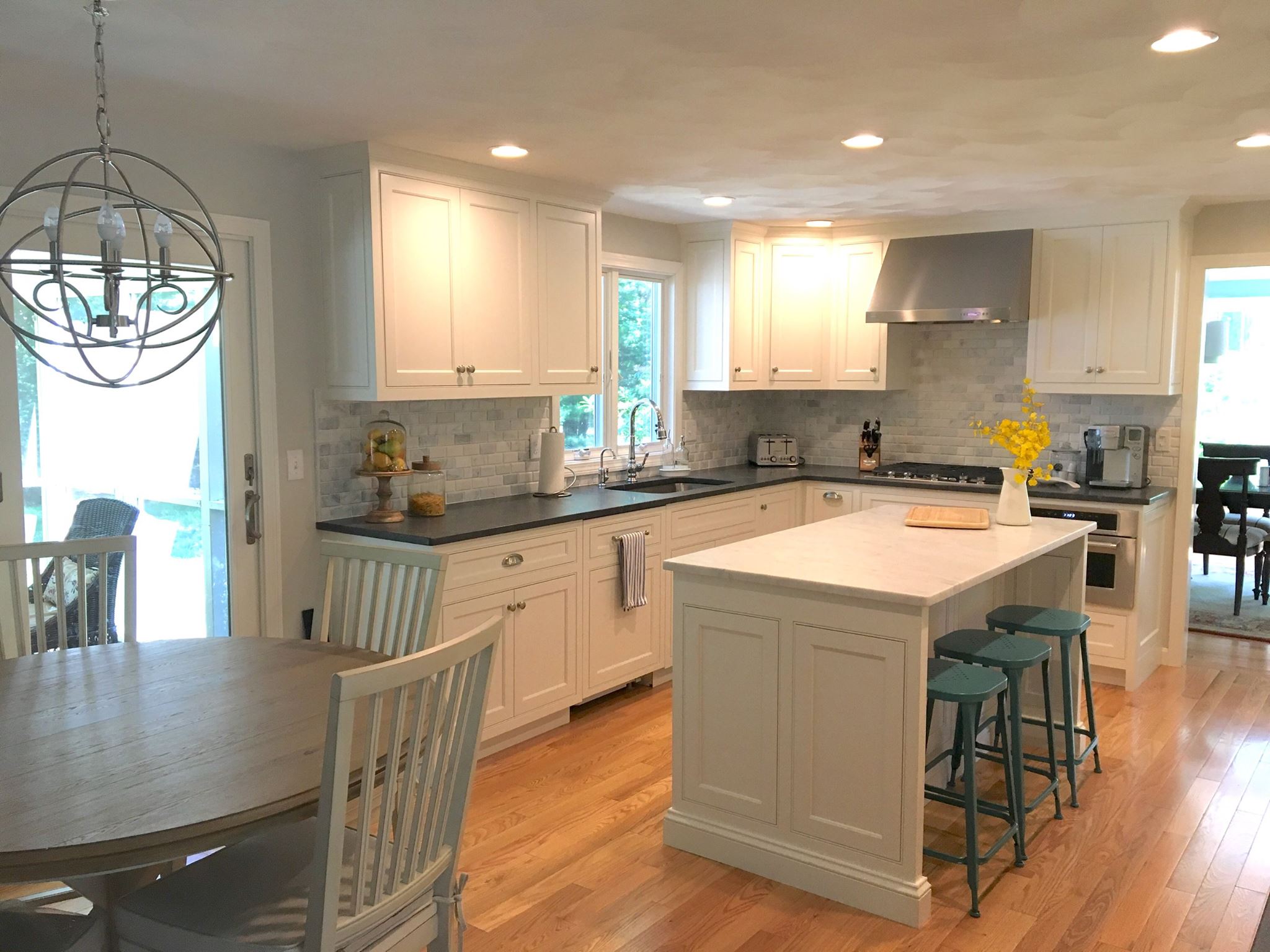 Black Pearl Counter top and Carrara White Island
